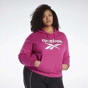 Reebok Plus Size Identity Logo Fleece Hoodie - Semi Proud Pink‎ Size 4X